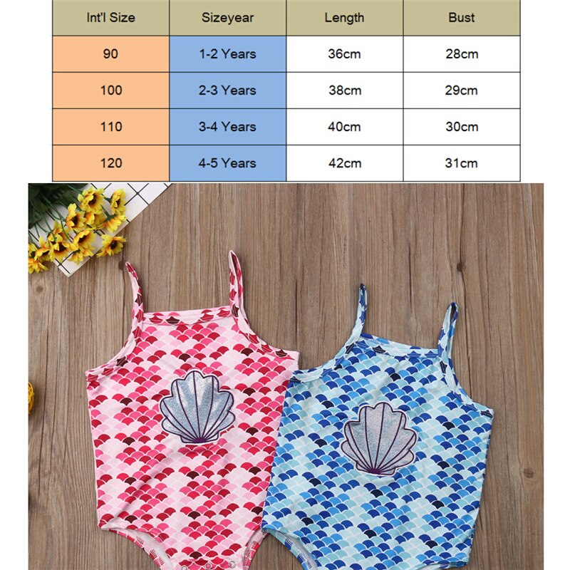 1-5Y Lovely Kids Baby Girls Mermaid Bikini