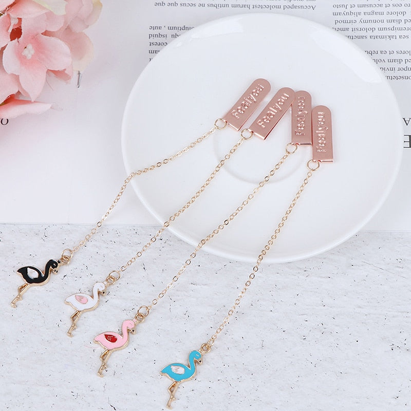 1pc Kawaii Flamingo Metal Bookmark Cute Animals
