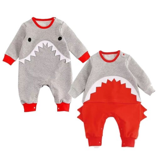 Autumn Newborn Baby Boy Shark Romper