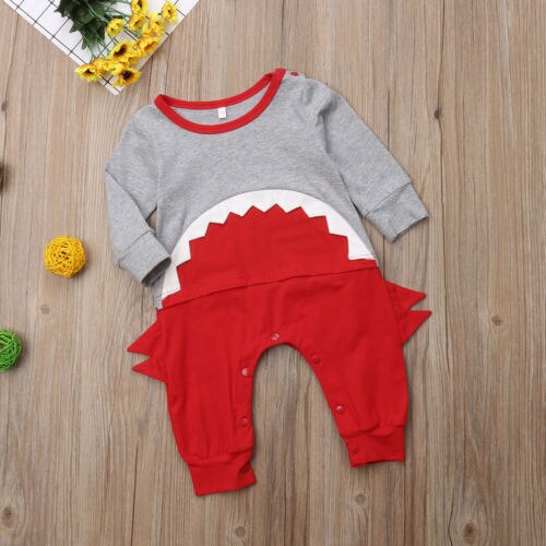 Autumn Newborn Baby Boy Shark Romper
