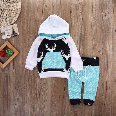 Fashion Toddler Baby Boys Tops Hoodie Pants
