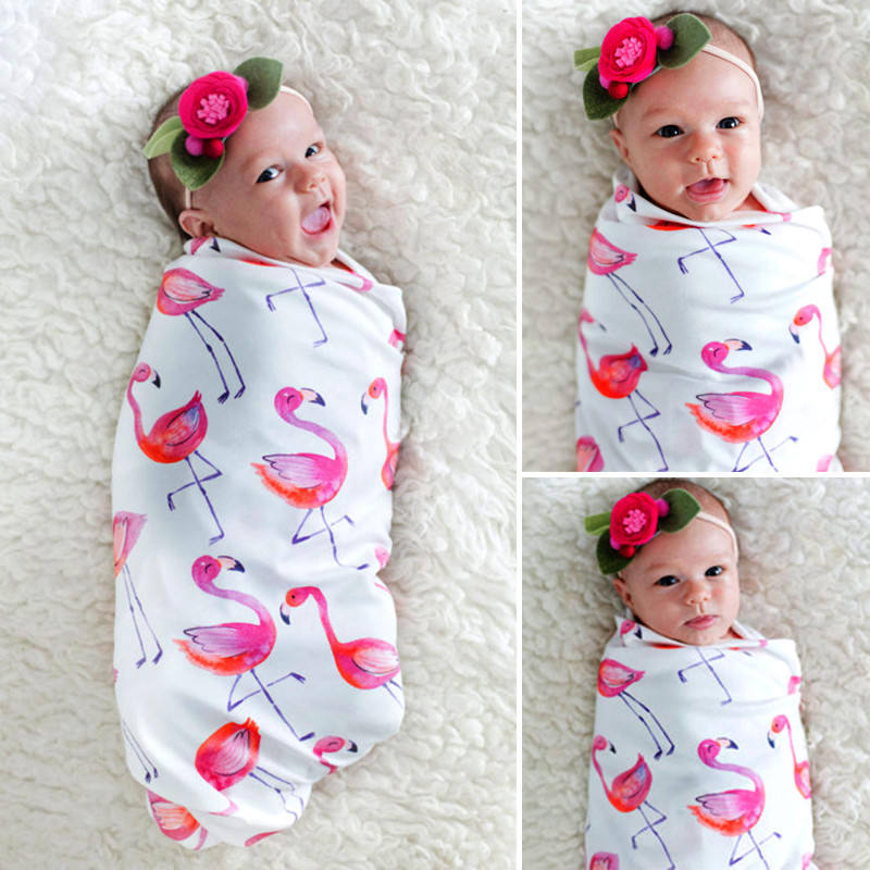 Flamingo Soft Swaddle Blanket Newborn Infant