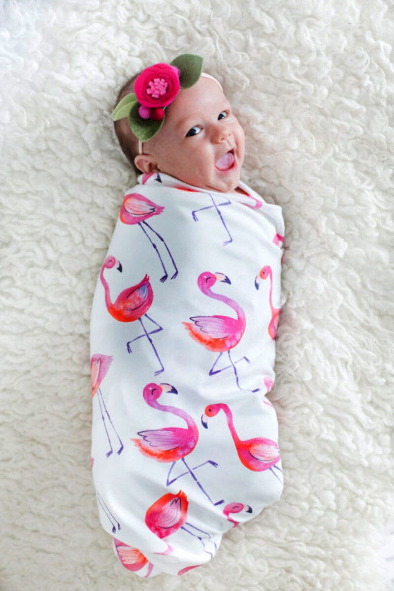 Flamingo Soft Swaddle Blanket Newborn Infant