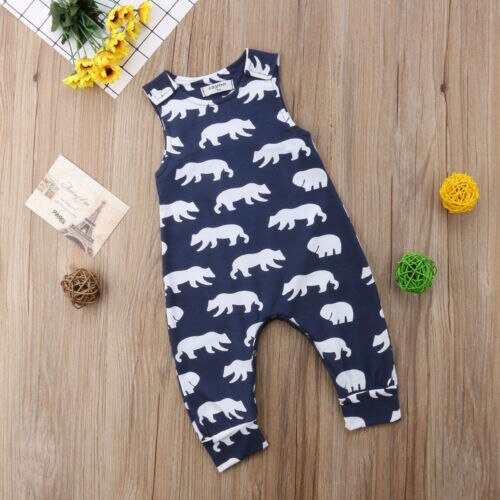 New Toddler Baby Girl Boy Bear Romper