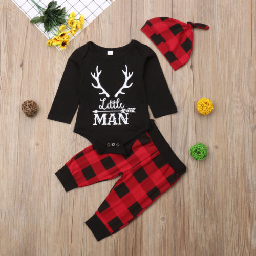 Newborn Baby Boy Xmas Clothes Jumpsuit Romper