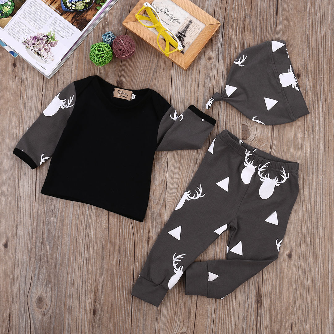 Newborn Baby Boys Clothes Deer Tops T-Shirt