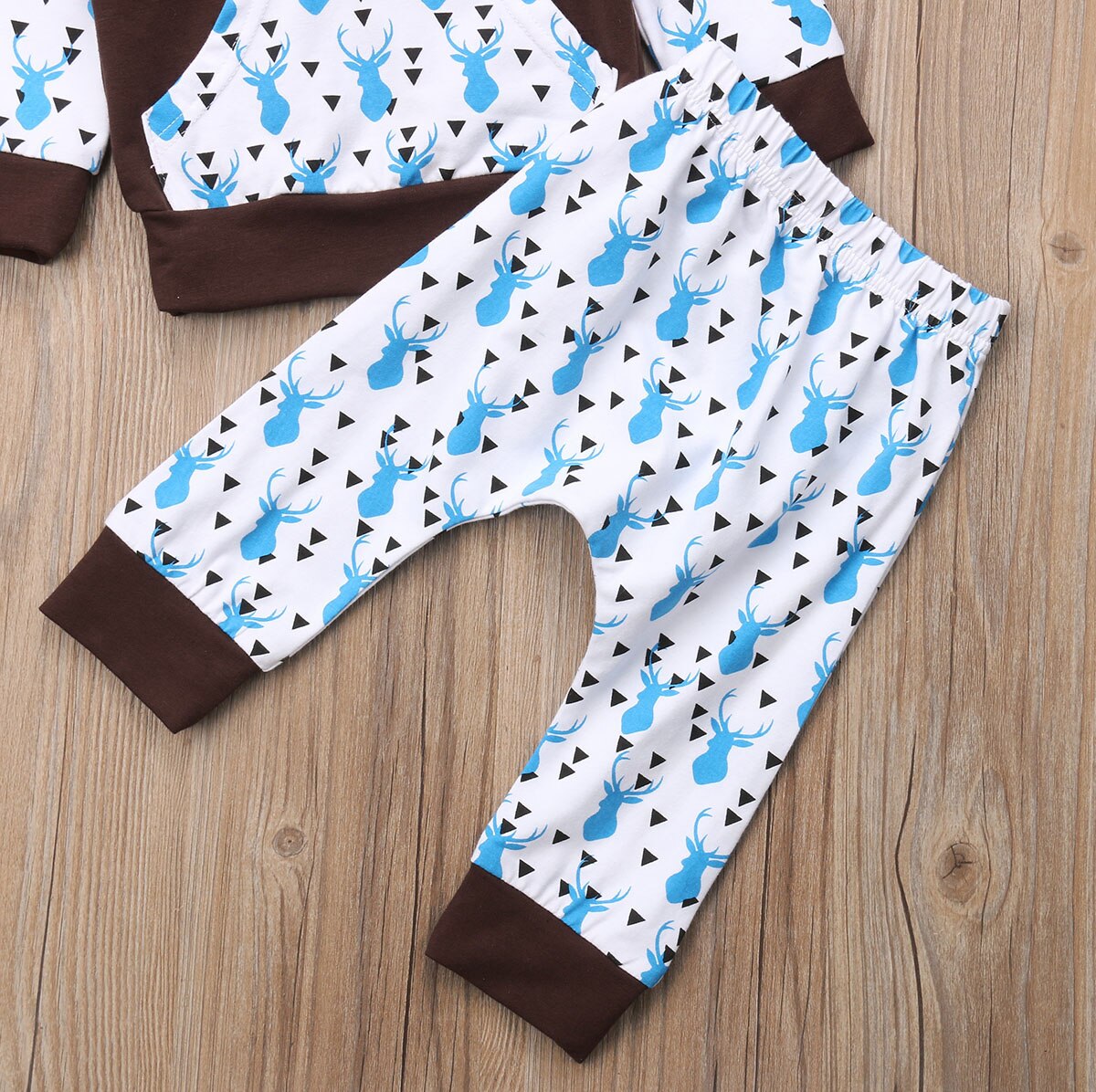 Newborn Baby Kid Boy Deer Hooded Tops+Pants