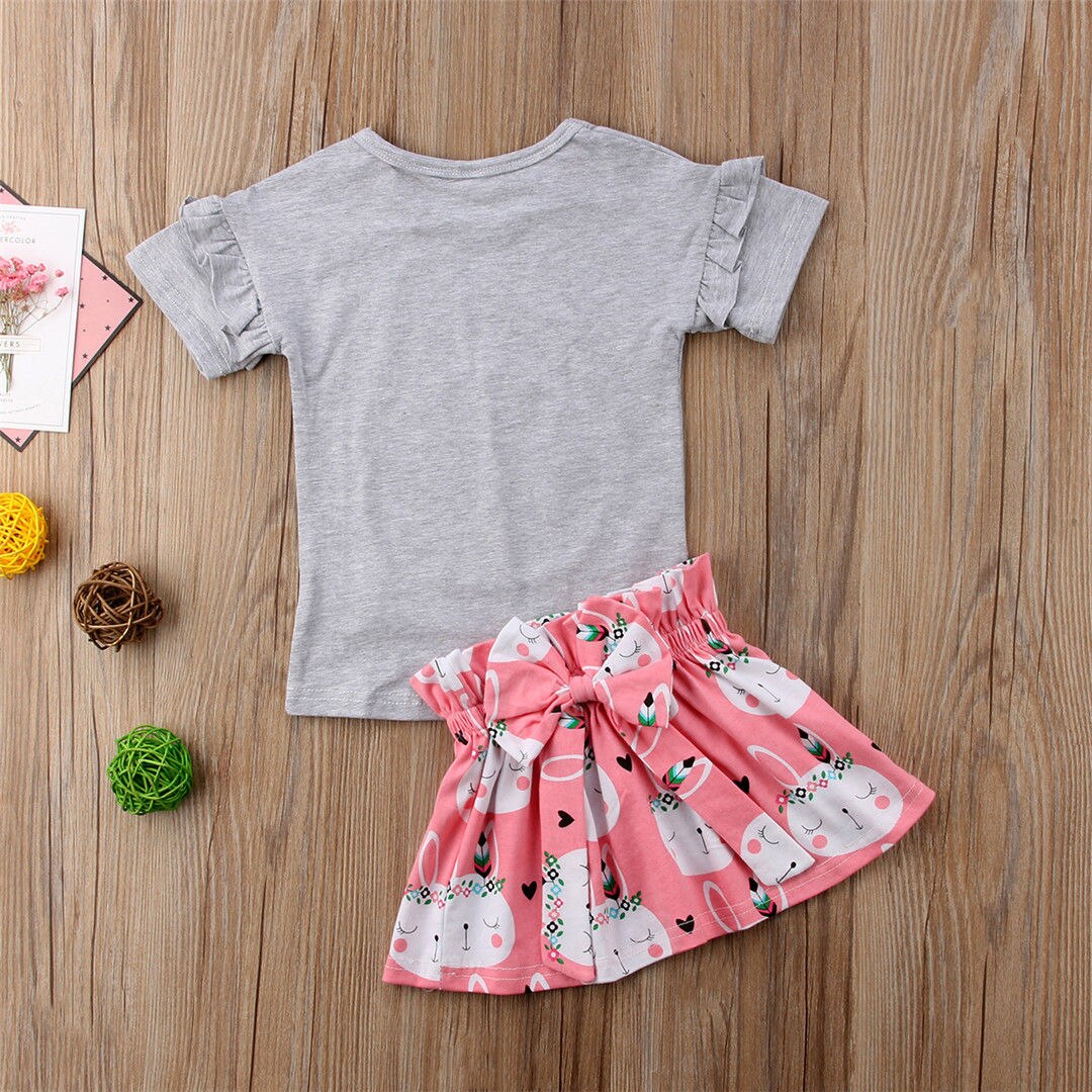 Rabbit Funny Cartoon Gray Easter 2Pcs Newborn