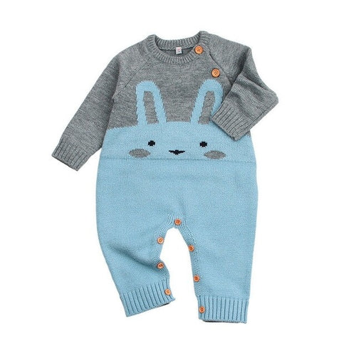 Rabbit Pattern Sweater Baby Girls Boys Romper