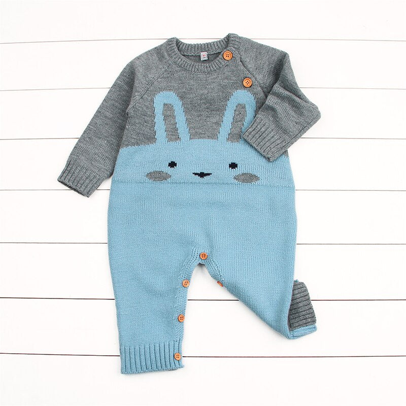 Rabbit Pattern Sweater Baby Girls Boys Romper