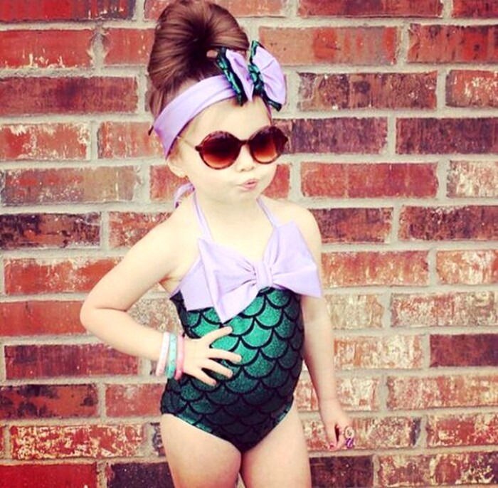 Stock Toddler Girls Kids Mermaid Bikini Set