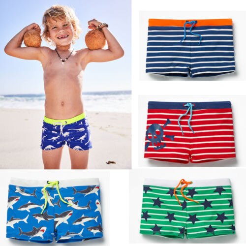 Summer Boys Swimming Trunks Shark Stripe