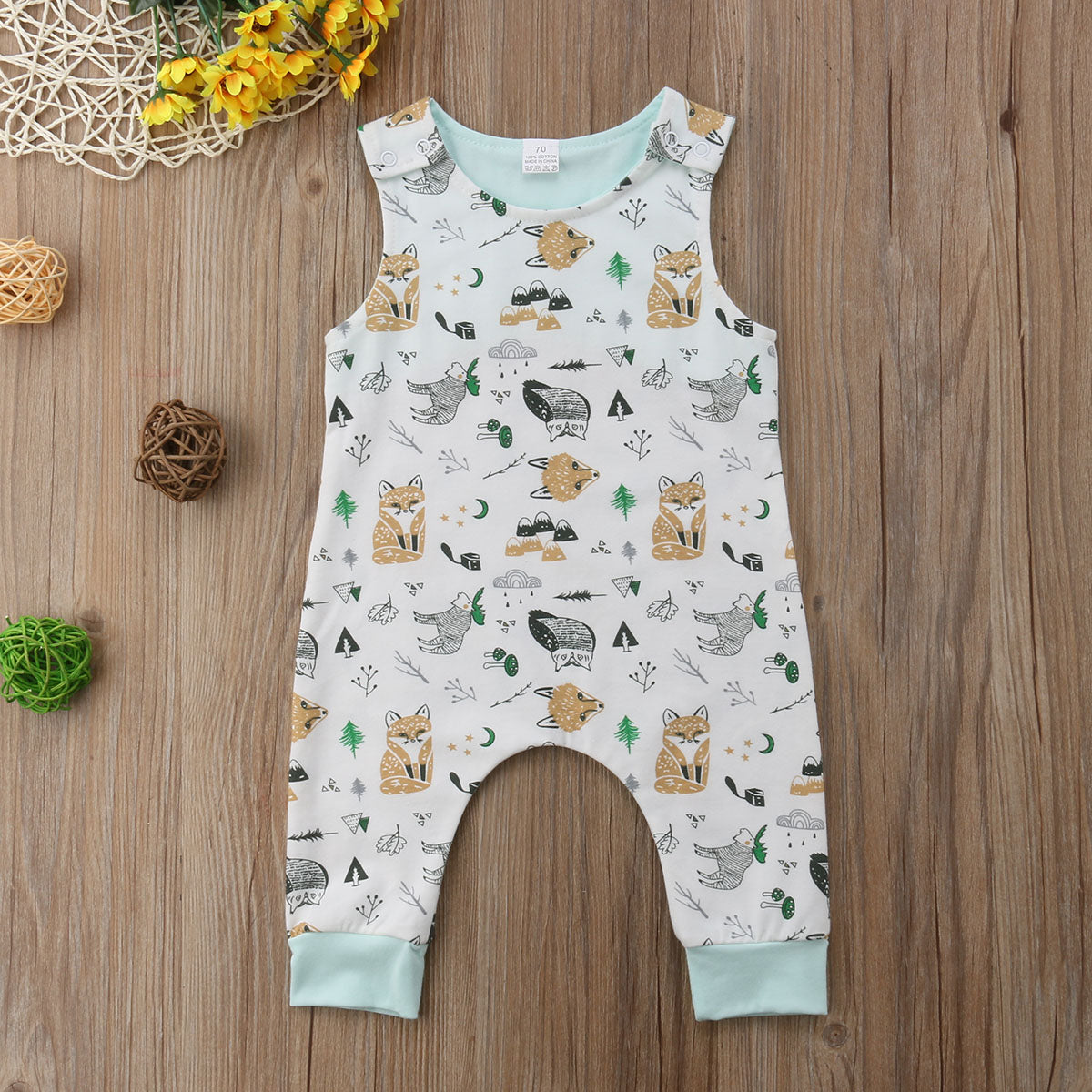 Kids Baby Boys Girl Fox Cotton Vest Romper