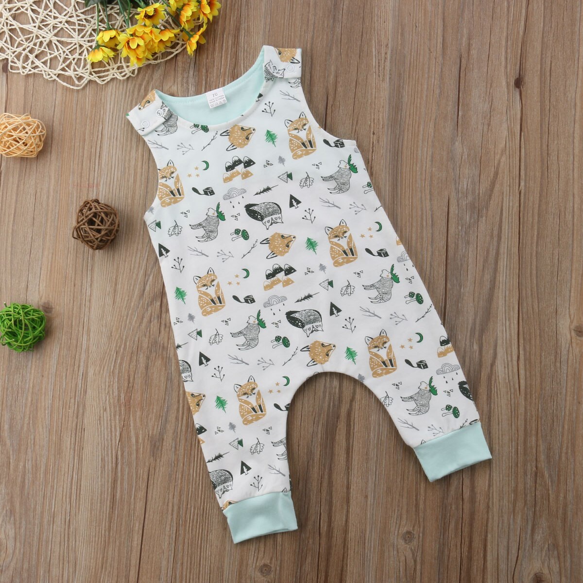 Kids Baby Boys Girl Fox Cotton Vest Romper