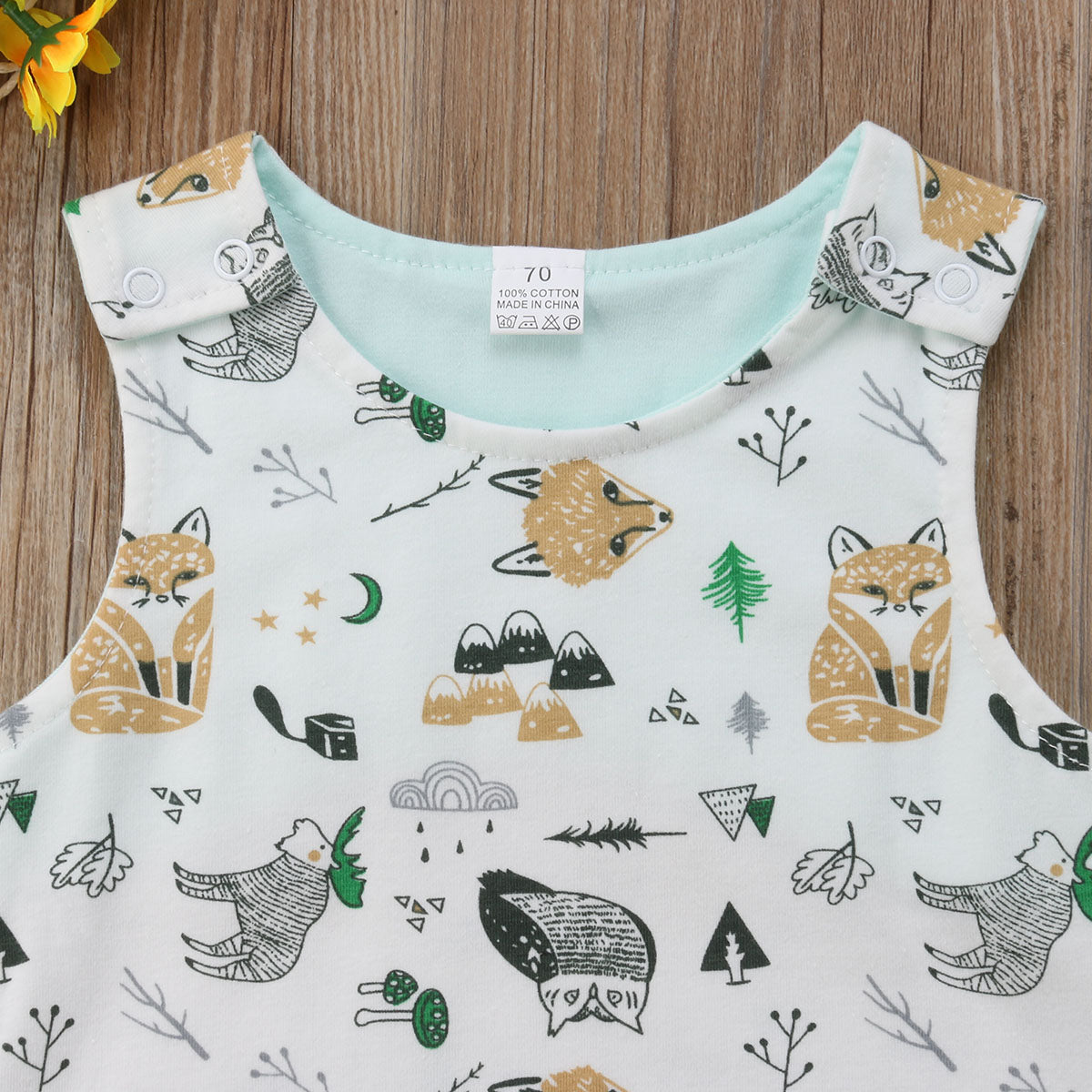 Kids Baby Boys Girl Fox Cotton Vest Romper