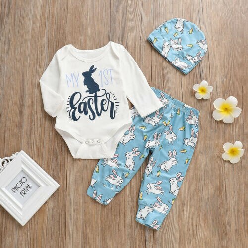 My 1St Easter Newborn Baby Boy Girl Romper