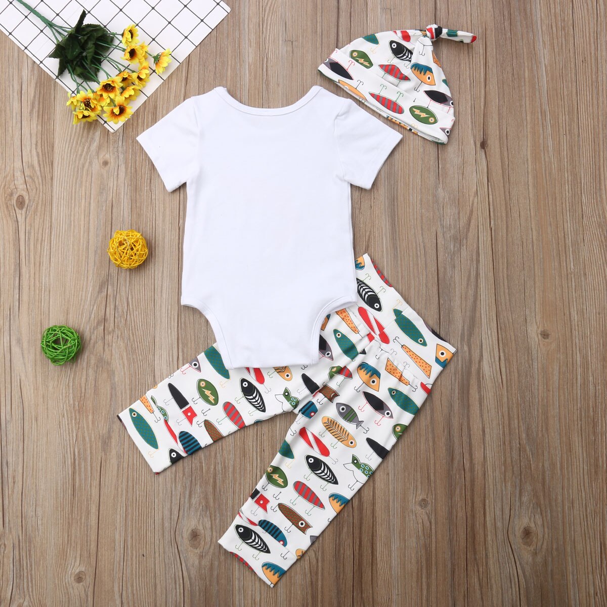 Newborn Baby Boy Animal Romper Tops+Long