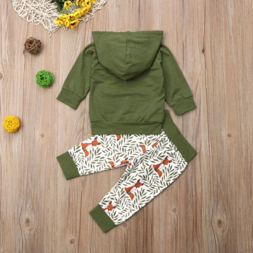 Newborn Kids Baby Girl Boy Floral Fox Hooded