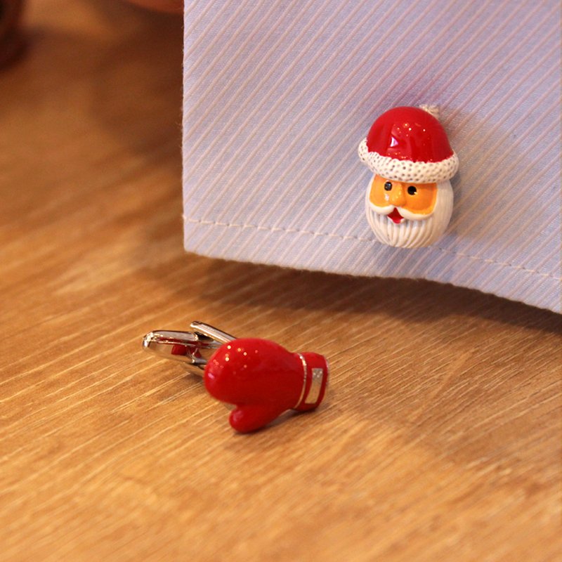 Santa Claus & Red Gloves Cufflinks