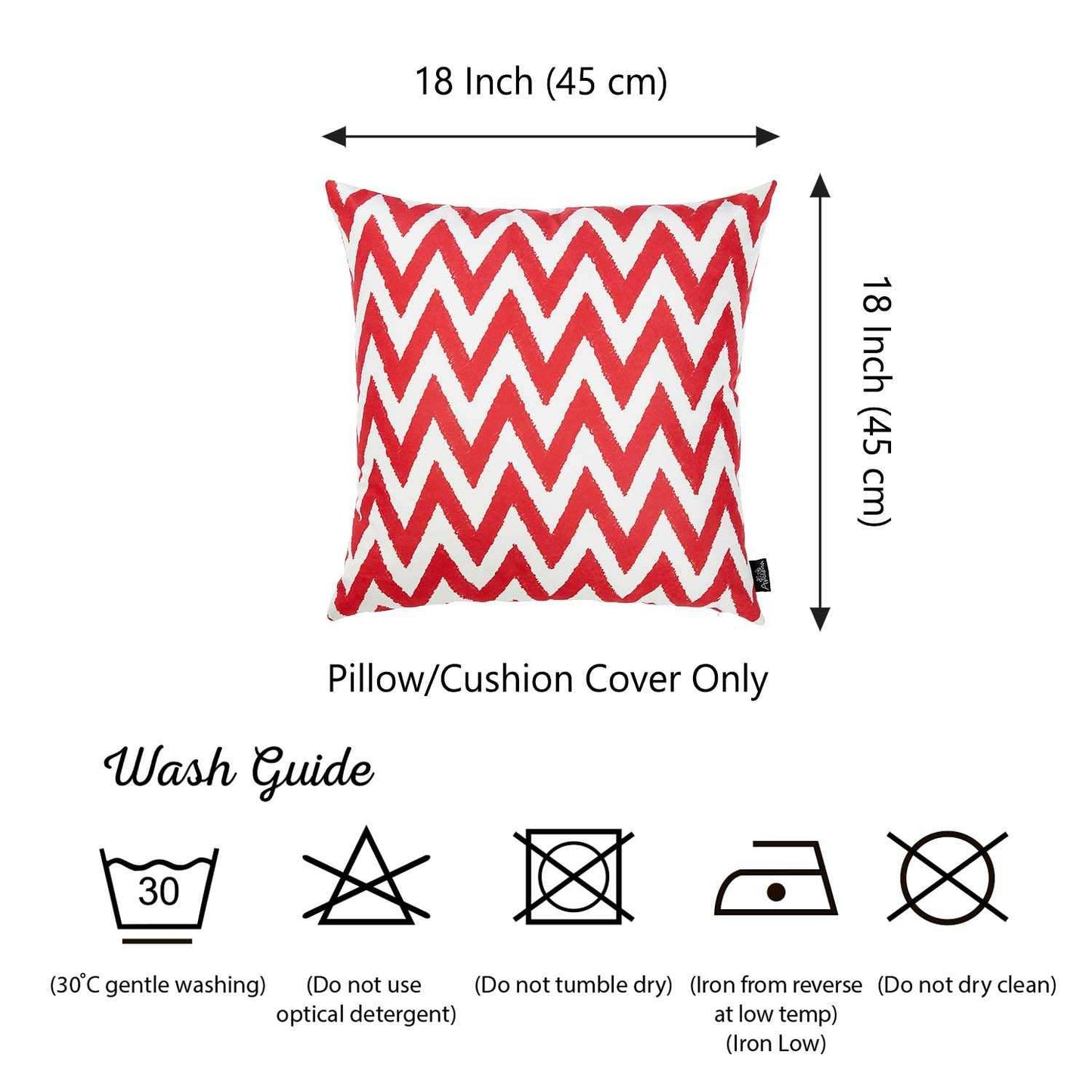 18inchesx18inches Red Nautical Chevron Decorative Throw Pillow Cover