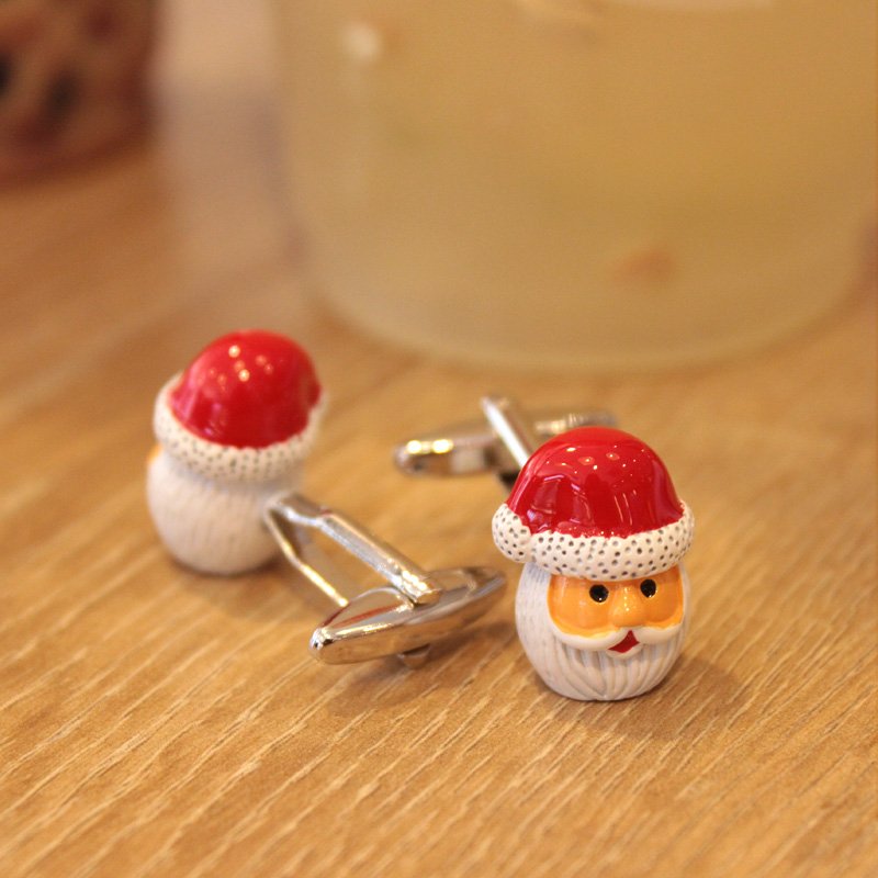 Santa Claus & Red Gloves Cufflinks