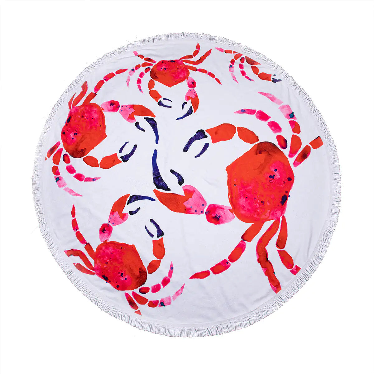 Seaside Crab Large Round Towel