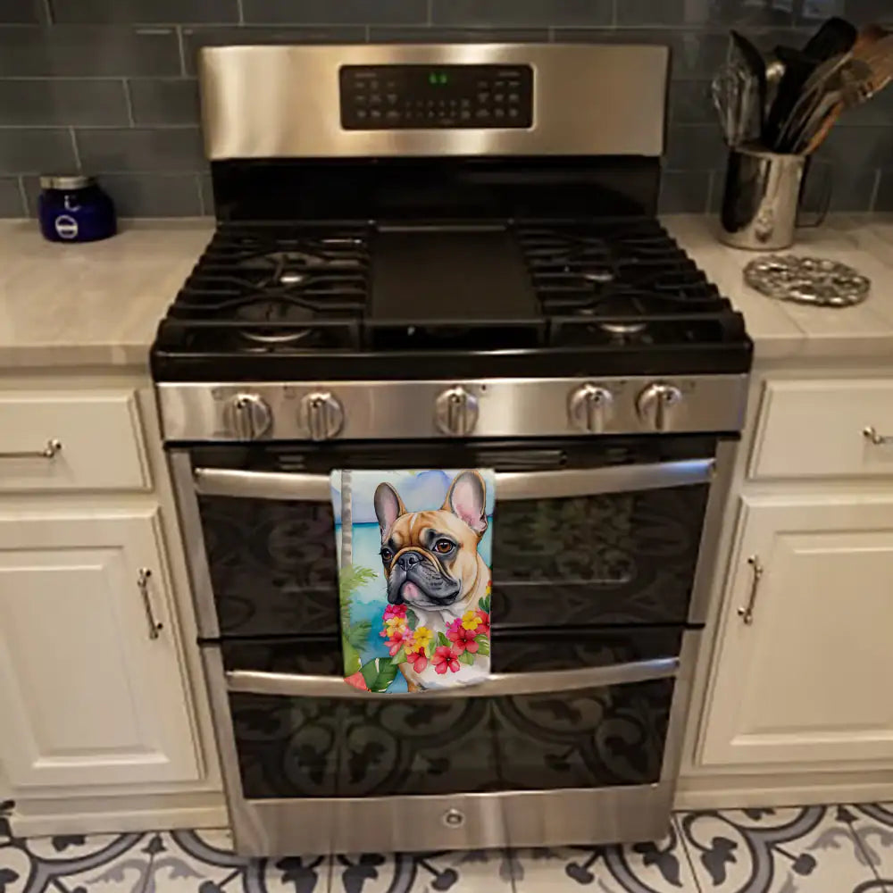 Frenchie Luau Velour Towel
