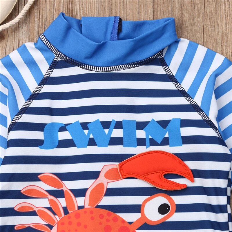 Fashion Kid Baby Girl Summer Sets Striped Crab