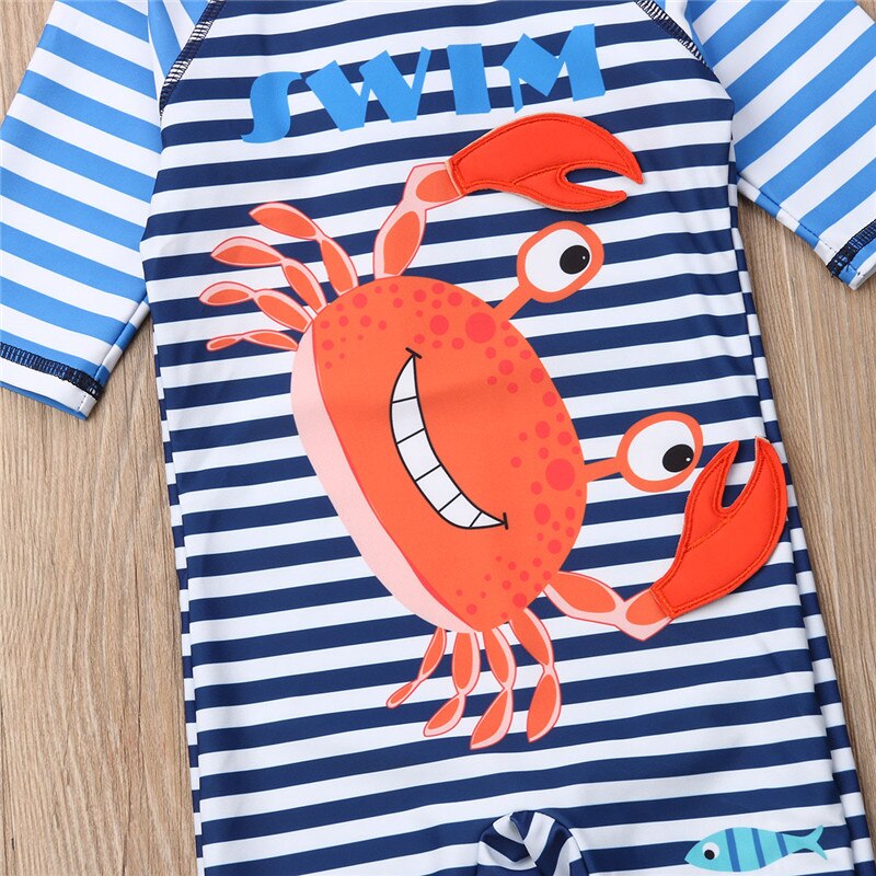 Fashion Kid Baby Girl Summer Sets Striped Crab