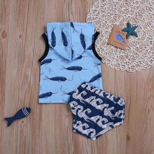 Fashion Newborn Infant Baby Boys Sleeveless Hood