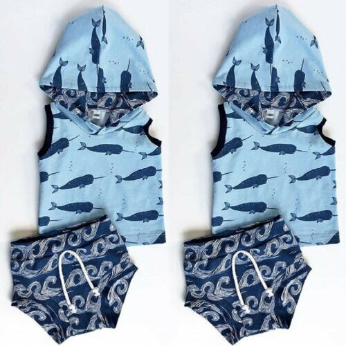 Fashion Newborn Infant Baby Boys Sleeveless Hood