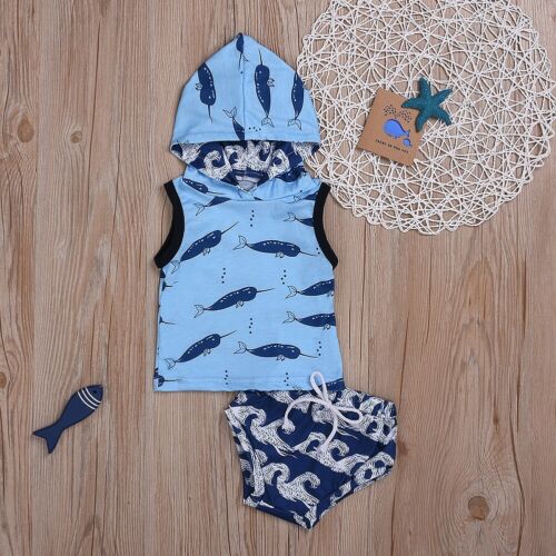 Fashion Newborn Infant Baby Boys Sleeveless Hood