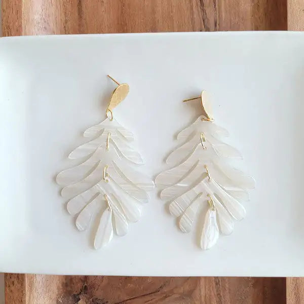 Tropical Palm Leaf Earrings