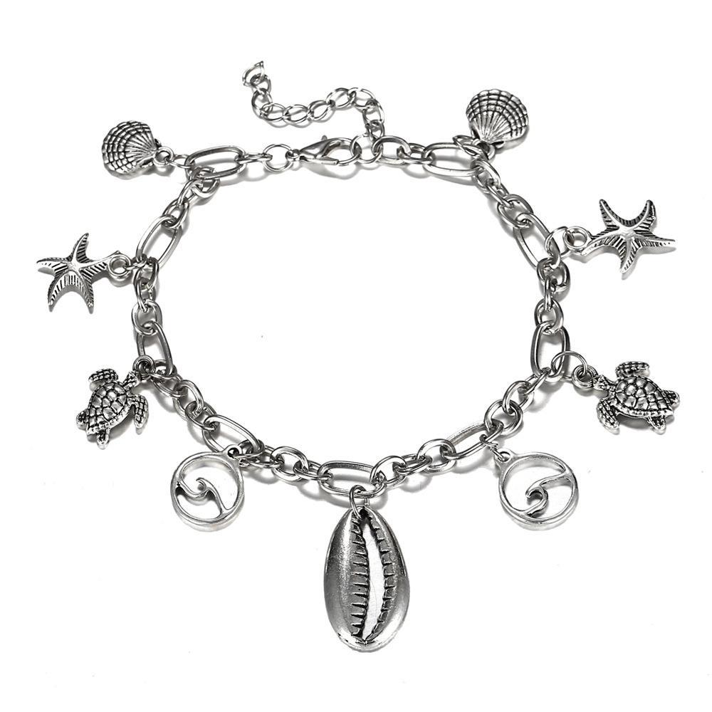 Charm Bracelet of the Sea 18K White Gold Plated Bracelet ITALY Design