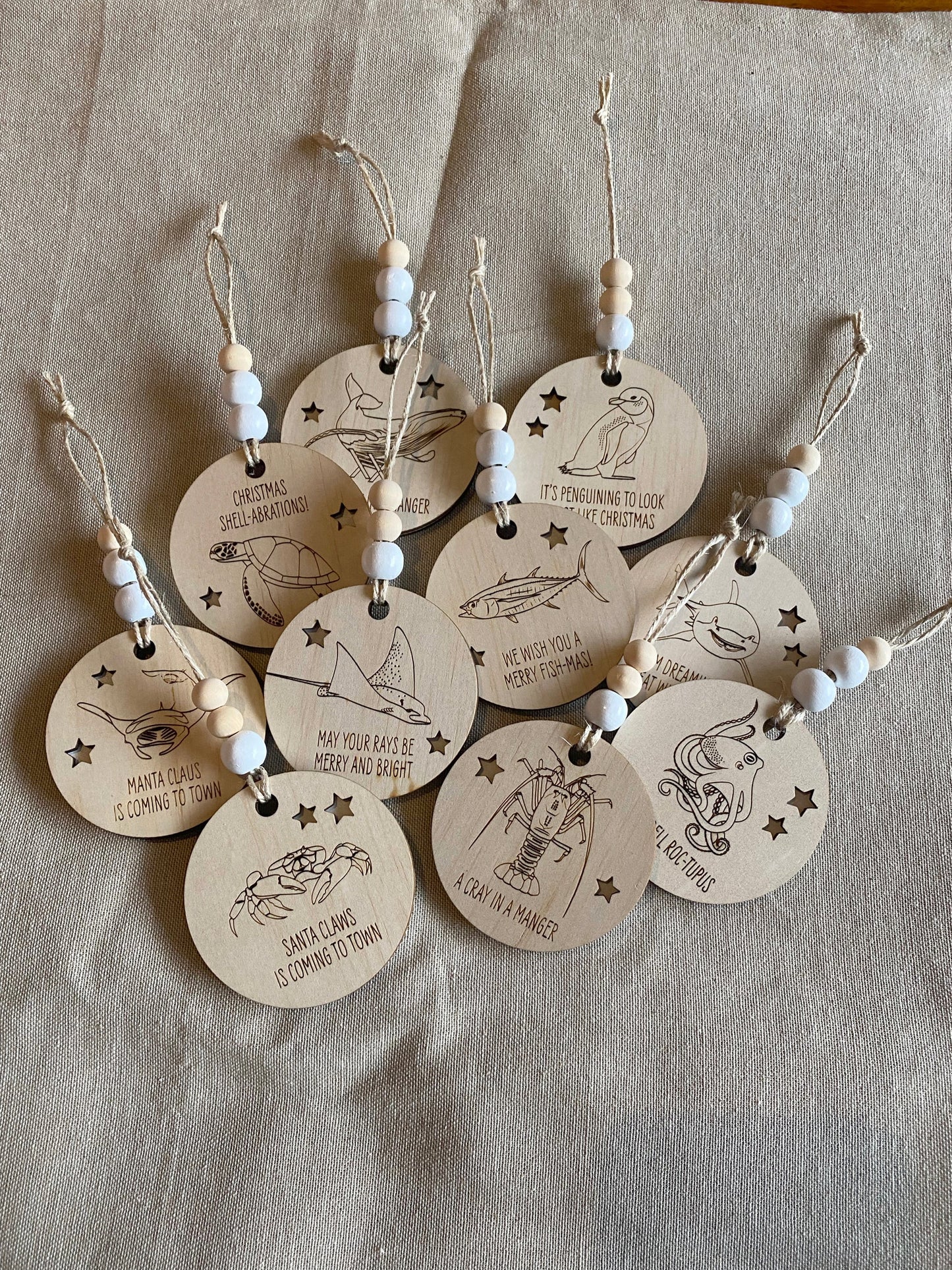 Wooden Christmas Decoration - Spotted Eagle Ray