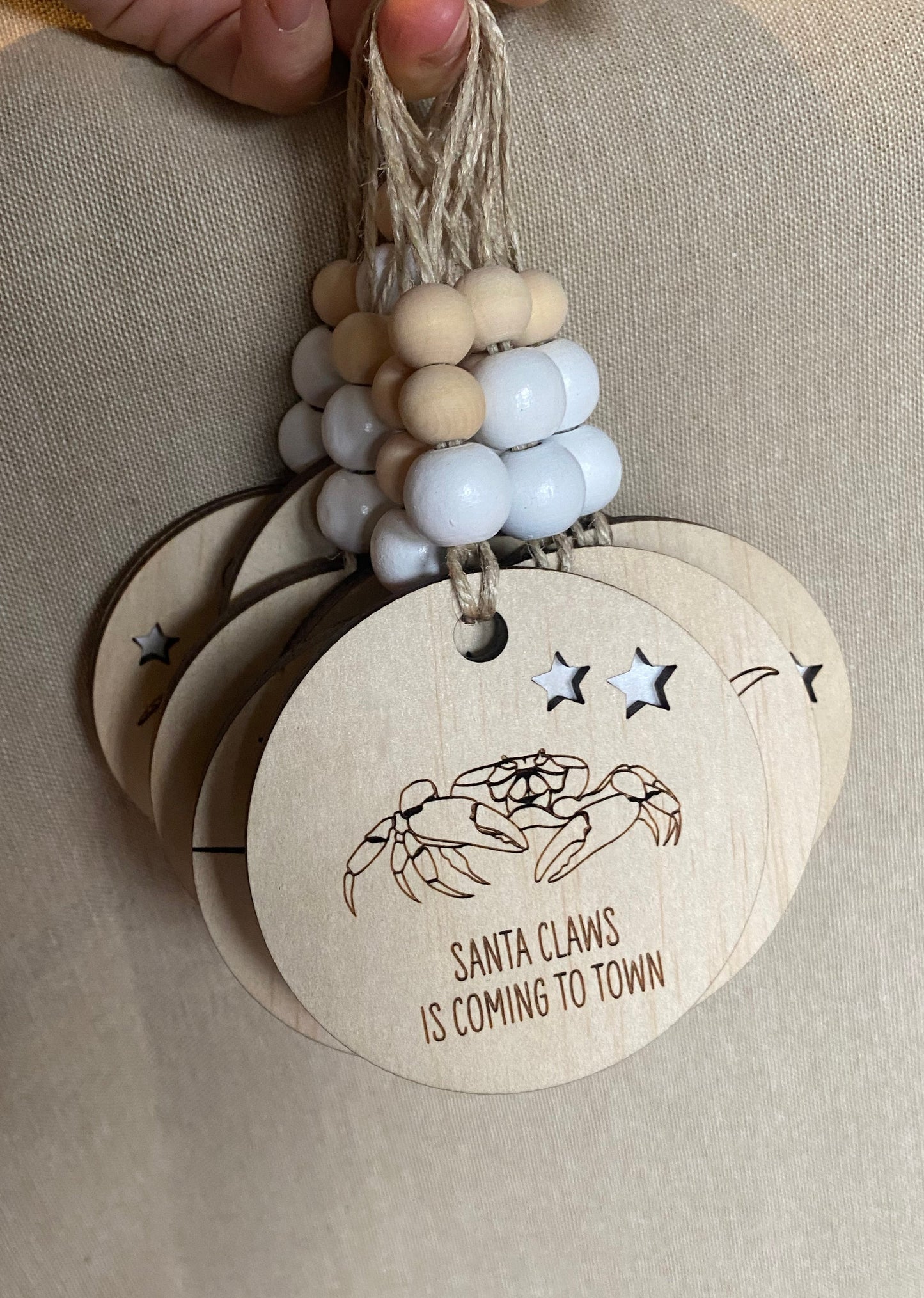 Wooden Christmas Decoration - Crab