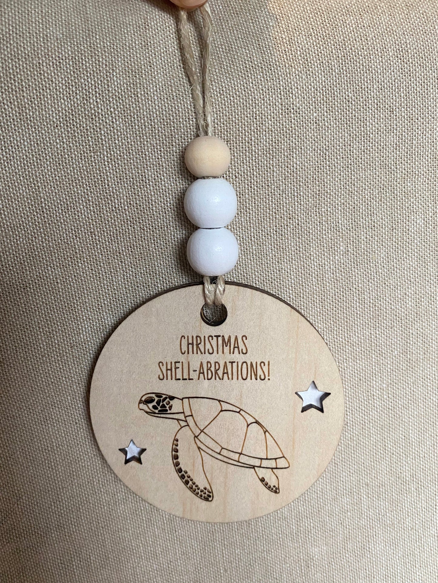 Wooden Christmas Decoration - Green Turtle