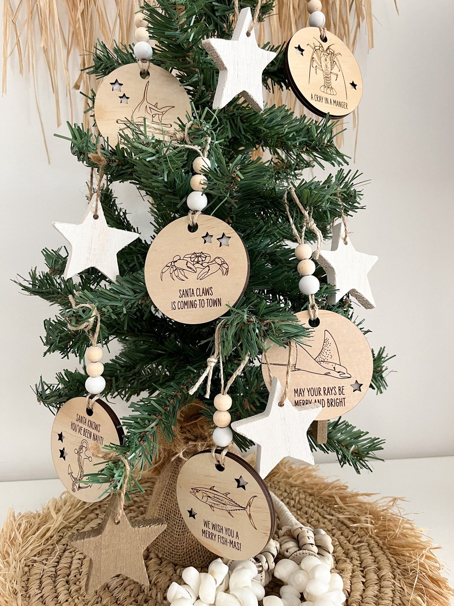 Wooden Christmas Decoration - Spotted Eagle Ray