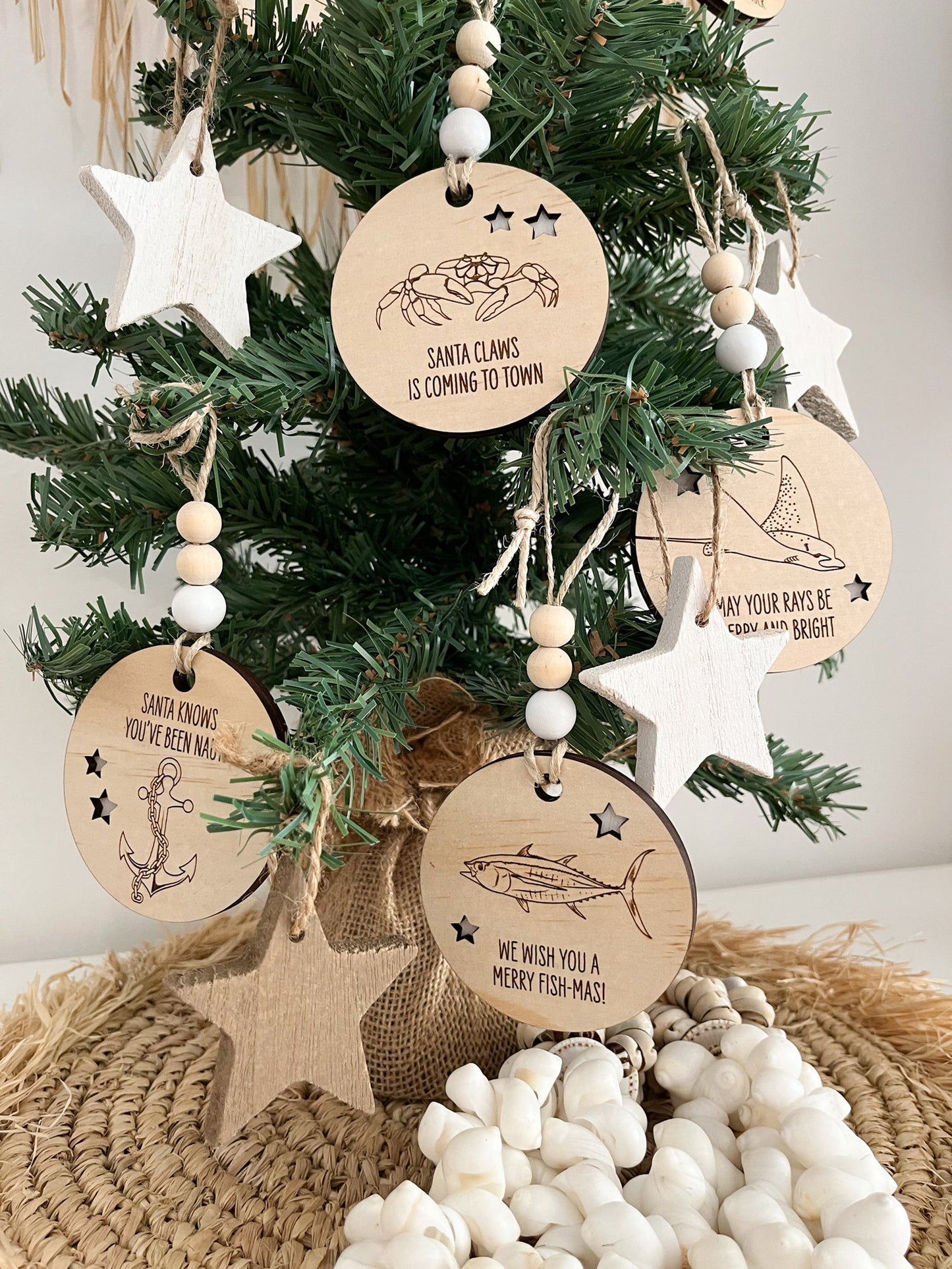 Wooden Christmas Decoration - Nautical Anchor and Chain