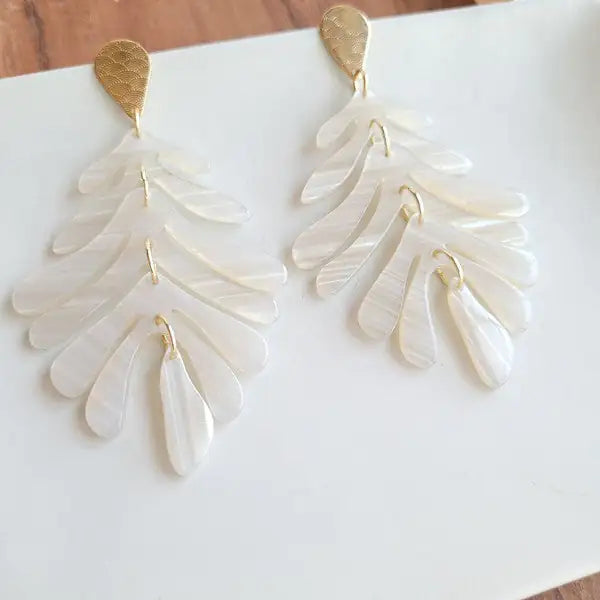 Tropical Palm Leaf Earrings