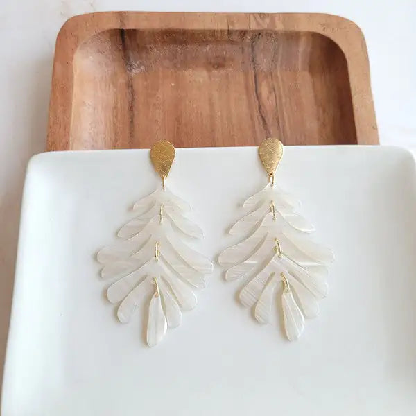 Tropical Palm Leaf Earrings