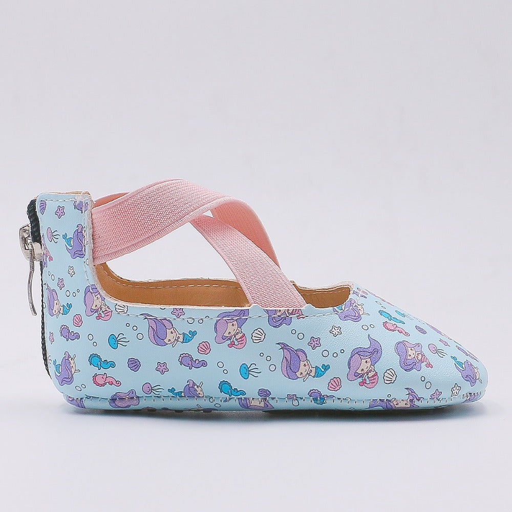 Newborn Baby Girls Shoes Mermaid Printed Ballet