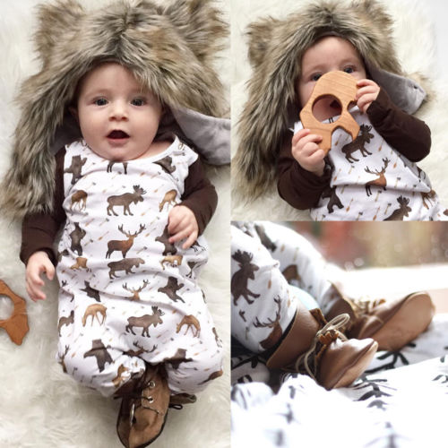 Newborn Christmas Baby Boys Girls Clothes Animal