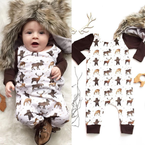 Newborn Christmas Baby Boys Girls Clothes Animal