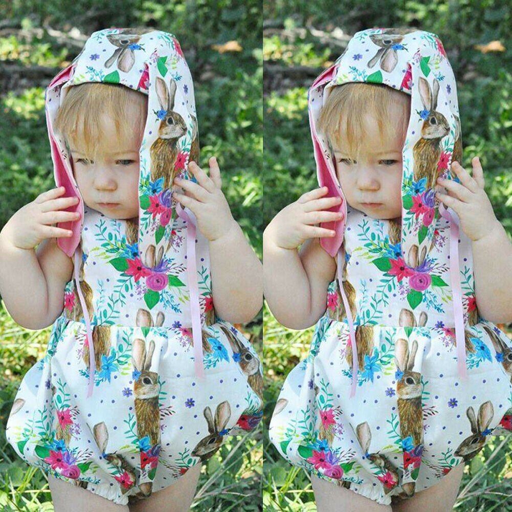 Newborn Toddler Baby Girls Easter Romper Buuny Ear