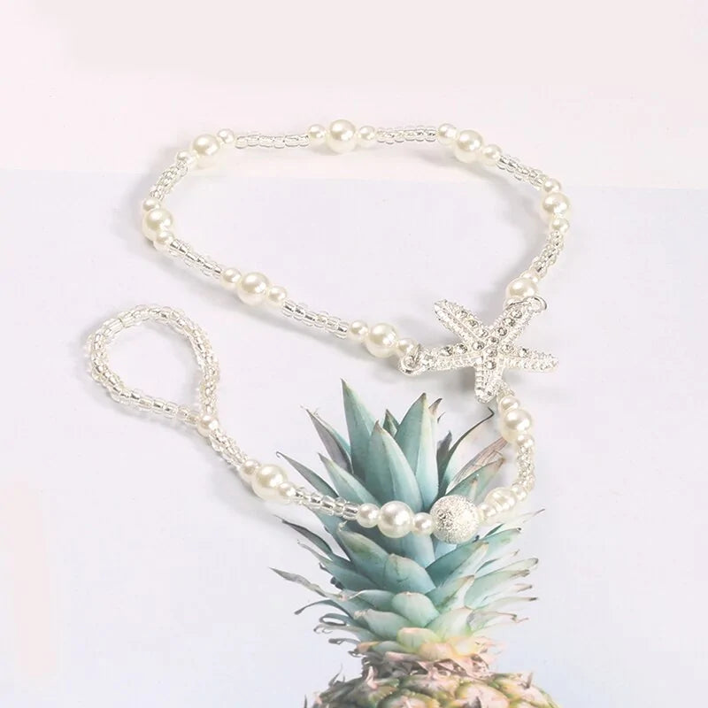 Chic Starfish Pearl Anklet