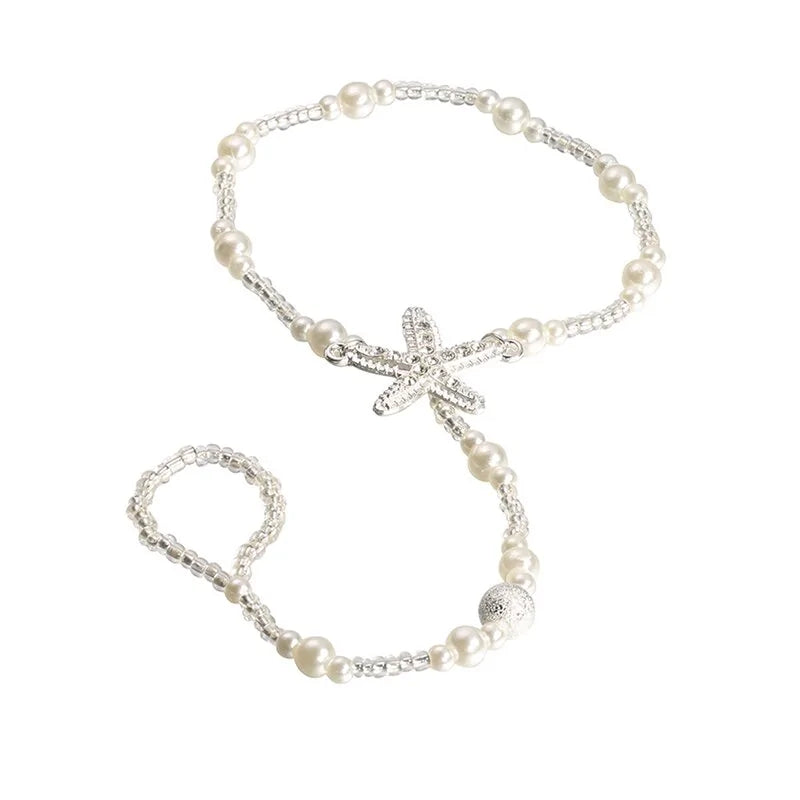 Chic Starfish Pearl Anklet