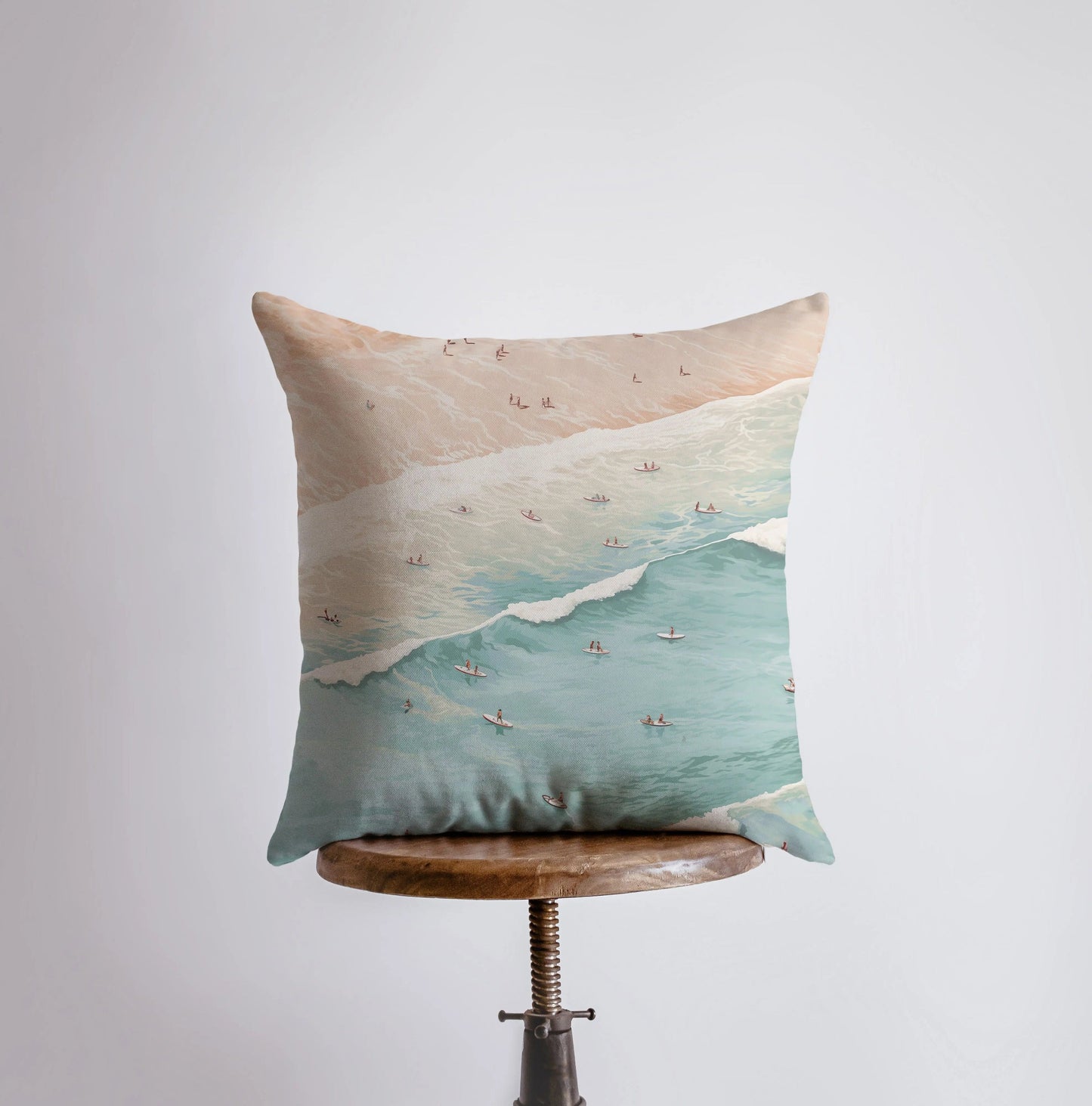 Pastel Ocean | Surfers | Gouache Painting | Coastline | Italy | Throw