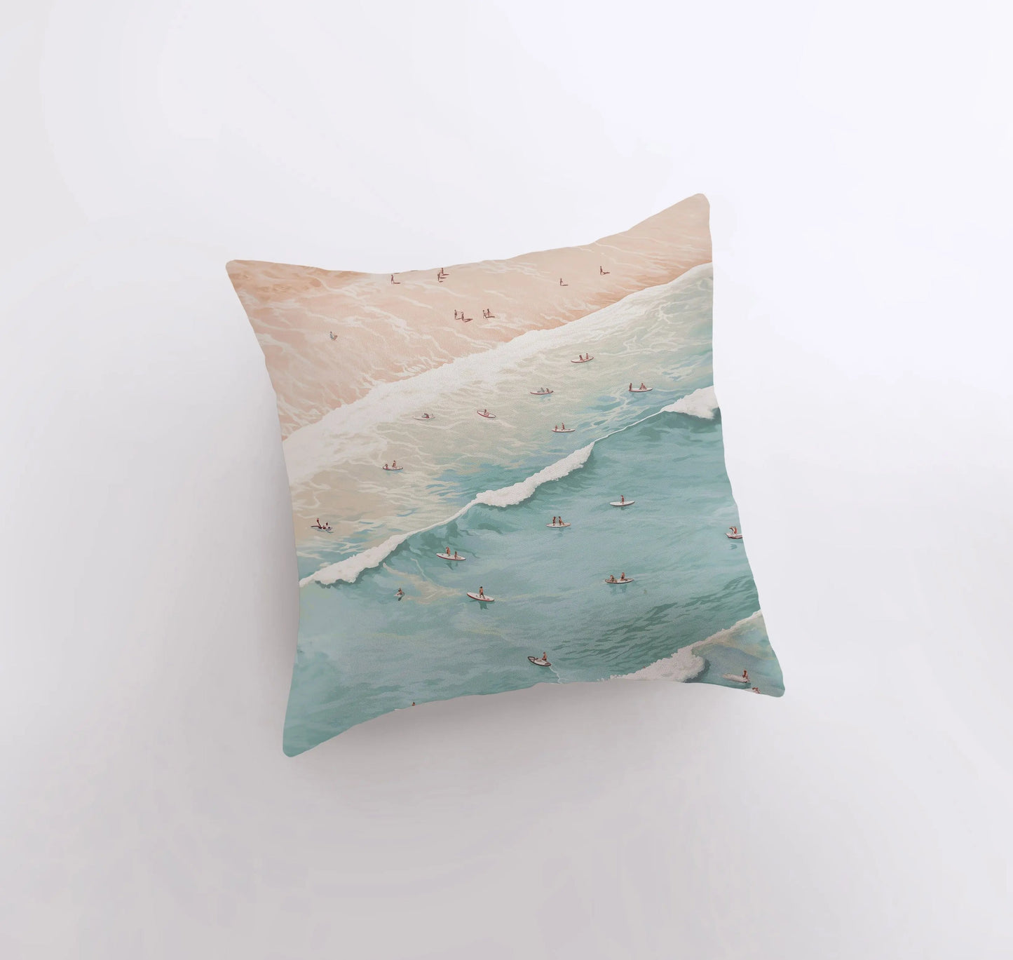 Pastel Ocean | Surfers | Gouache Painting | Coastline | Italy | Throw