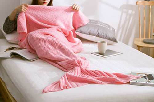 Soft Knitted Mermaid Tail Blanket Crochet Handmade